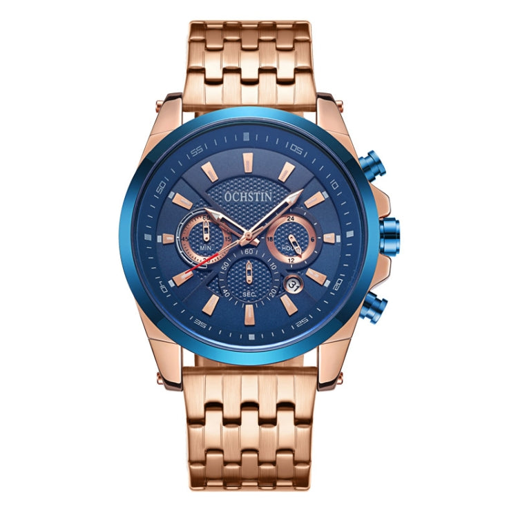Fashion Steel Strap Multifunctional Quartz Men Watch, OCHSTIN 7256