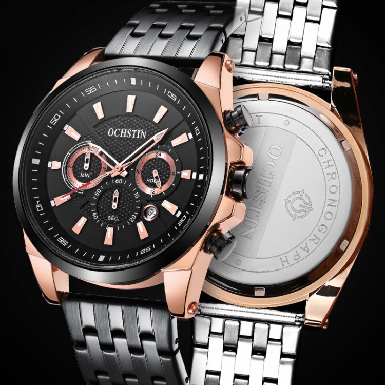 Fashion Steel Strap Multifunctional Quartz Men Watch, OCHSTIN 7256