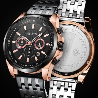 Fashion Steel Strap Multifunctional Quartz Men Watch, OCHSTIN 7256