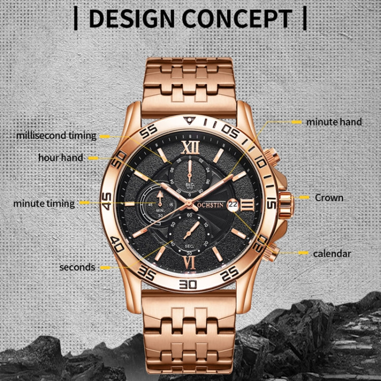 Fashion Steel Strap Multifunctional Quartz Men Watch, OCHSTIN 7257