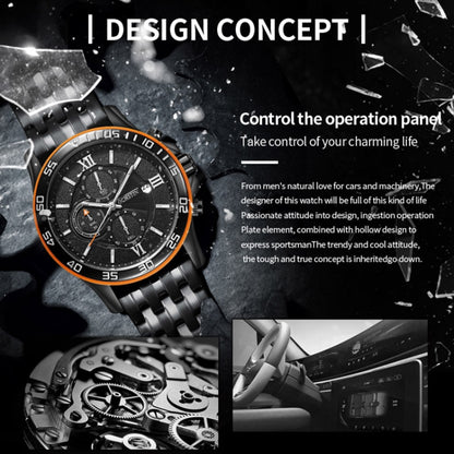 Fashion Steel Strap Multifunctional Quartz Men Watch, OCHSTIN 7257