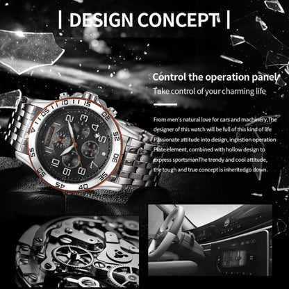 Fashion Steel Strap Multifunctional Quartz Men Watch, OCHSTIN 7258
