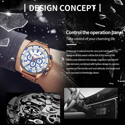 Fashion Steel Strap Multifunctional Quartz Men Watch, OCHSTIN 7259