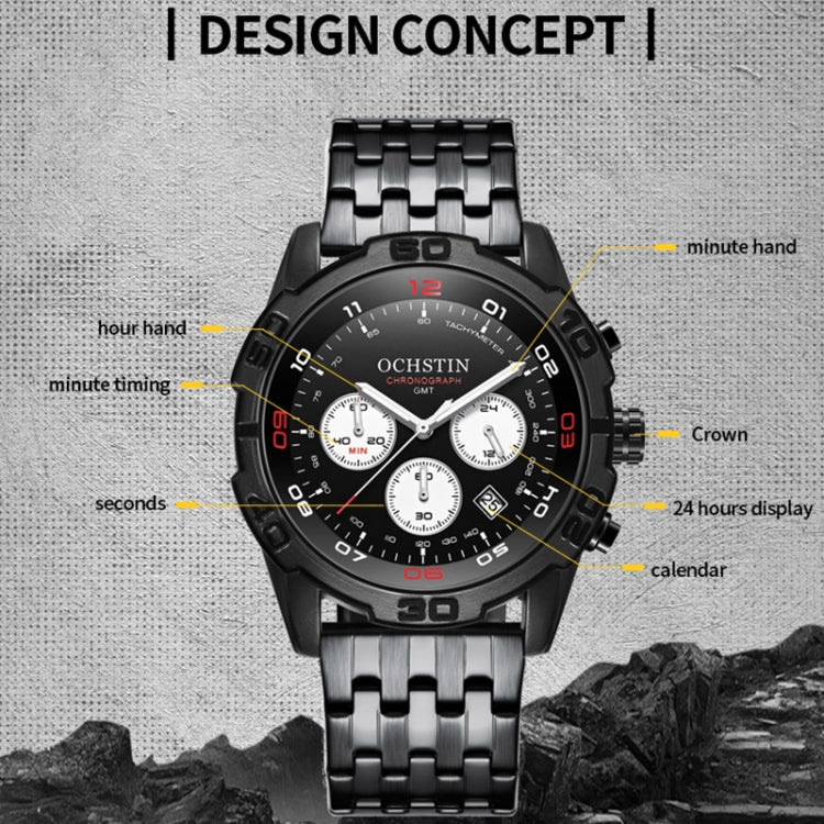 Fashion Steel Strap Multifunctional Quartz Men Watch, OCHSTIN 7260