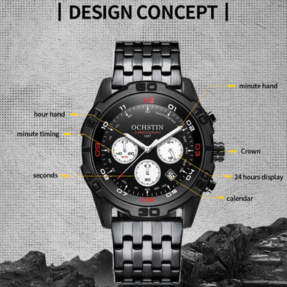 Fashion Steel Strap Multifunctional Quartz Men Watch, OCHSTIN 7260