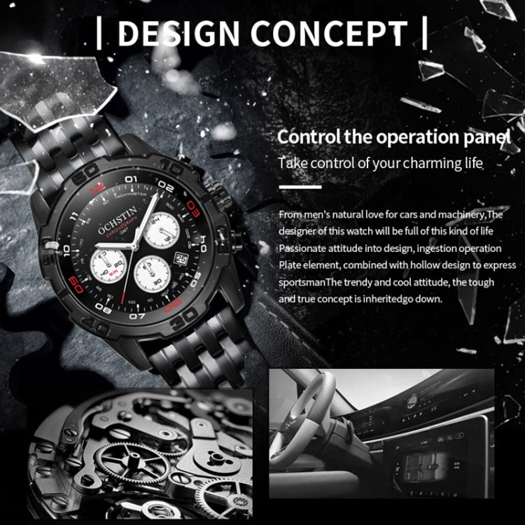Fashion Steel Strap Multifunctional Quartz Men Watch, OCHSTIN 7260