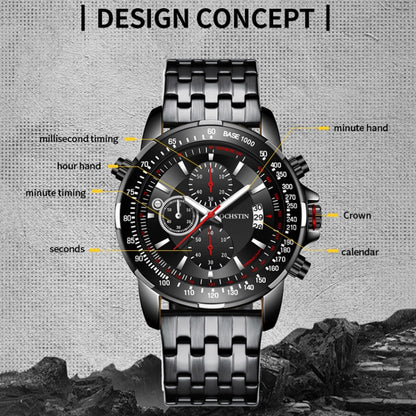 Fashion Steel Strap Multifunctional Quartz Men Watch, OCHSTIN 7261