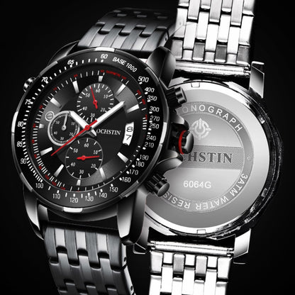 Fashion Steel Strap Multifunctional Quartz Men Watch, OCHSTIN 7261