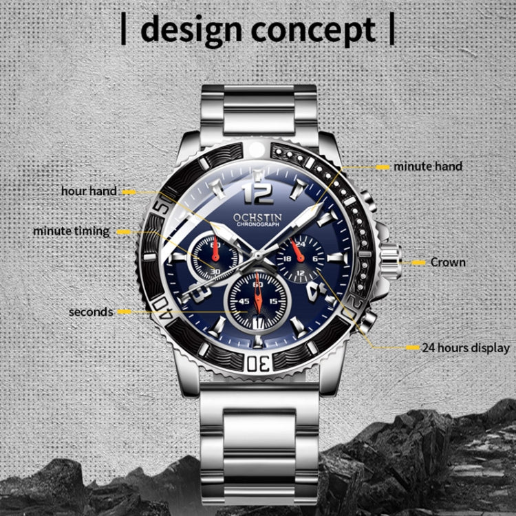 Fashion Steel Strap Multifunctional Quartz Men Watch, OCHSTIN 7263