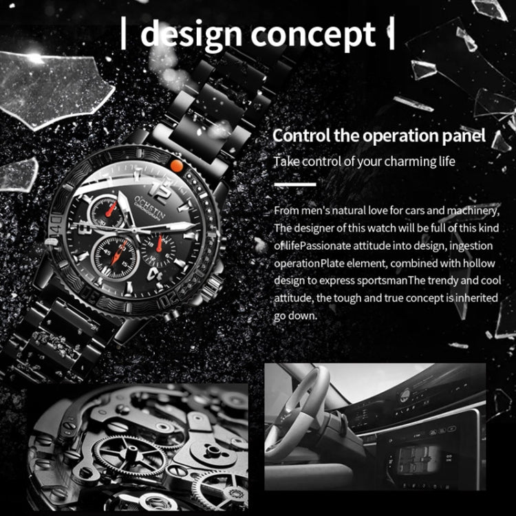 Fashion Steel Strap Multifunctional Quartz Men Watch, OCHSTIN 7263