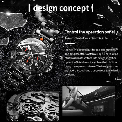 Fashion Steel Strap Multifunctional Quartz Men Watch, OCHSTIN 7263