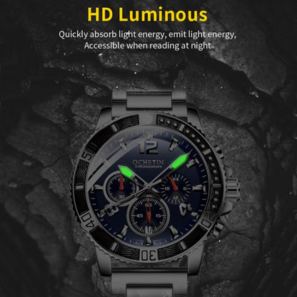 Fashion Steel Strap Multifunctional Quartz Men Watch, OCHSTIN 7263