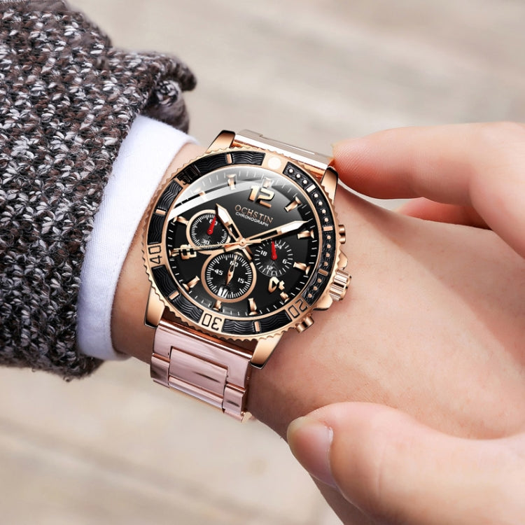 Fashion Steel Strap Multifunctional Quartz Men Watch, OCHSTIN 7263