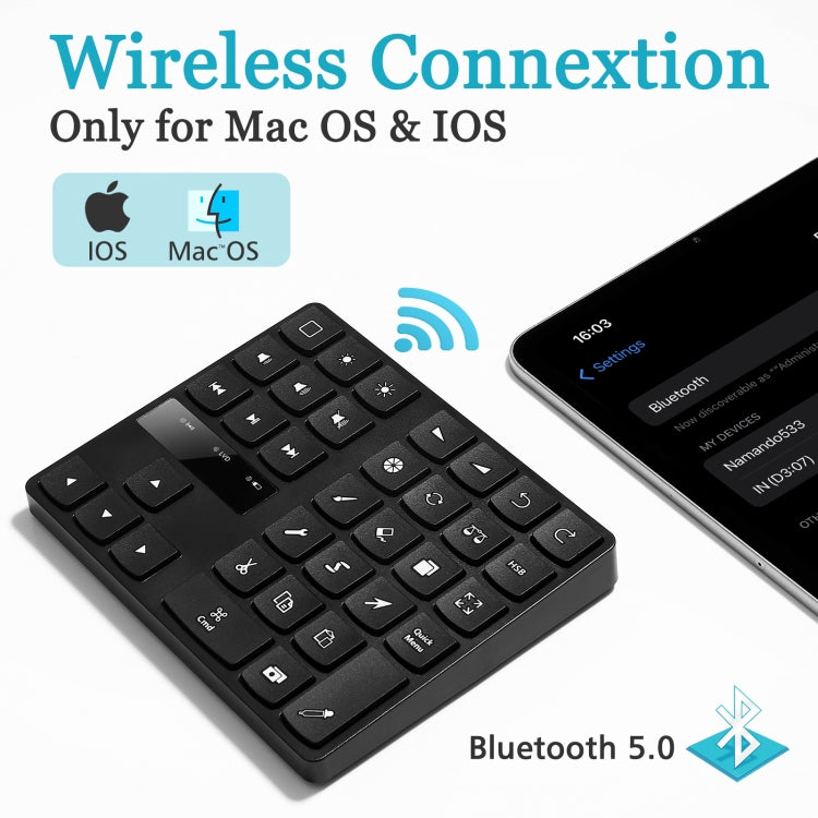 533 Portable Bluetooth 35-Key Wireless Numeric Keyboard, 533