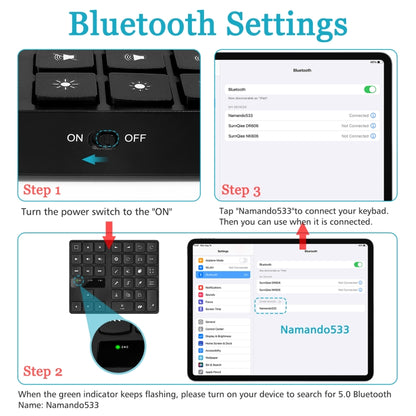 533 Portable Bluetooth 35-Key Wireless Numeric Keyboard, 533