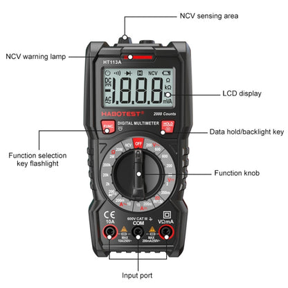 HABOTEST HT113C Automatic Range High-precision Digital Multimeter, HT113C
