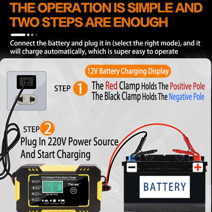 Motorcycle / Car Battery Smart Charger with LCD Creen, UK Plug, US Plug, AU Plug, EU Plug