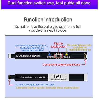 i2C Battery Boot Strap Test Flex Cable, For iPhone 5 SE / 6s / 6 Plus / 6s Plus / 7 / 7 Plus, For iPhone 8 / 8 Plus / X / XR / XS / XS Max / 11 Pro / 11 Pro Max, For iPhone 11 / SE2, For iPhone 12 mini / 12 / 12 Pro / 12 Pro Max / SE3