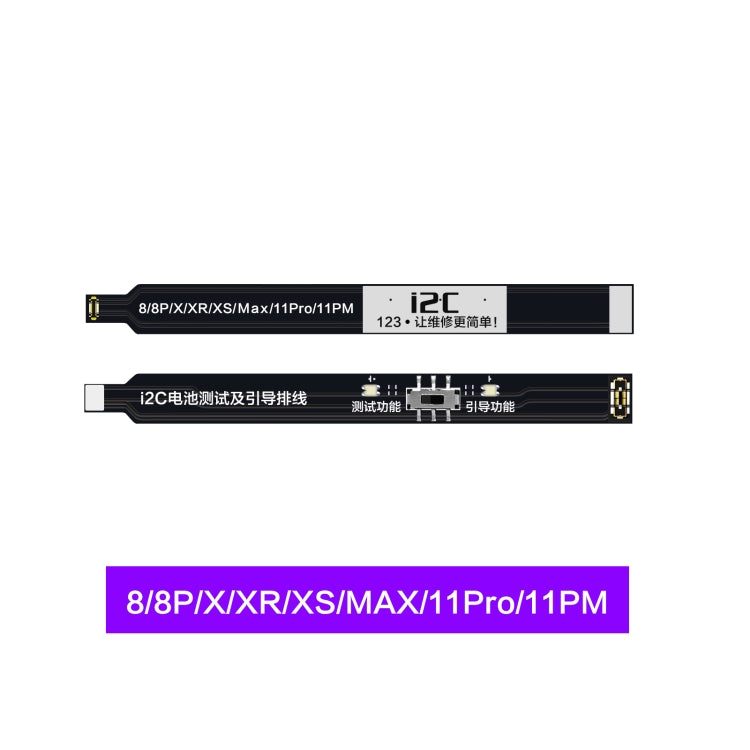 i2C Battery Boot Strap Test Flex Cable, For iPhone 5 SE / 6s / 6 Plus / 6s Plus / 7 / 7 Plus, For iPhone 8 / 8 Plus / X / XR / XS / XS Max / 11 Pro / 11 Pro Max, For iPhone 11 / SE2, For iPhone 12 mini / 12 / 12 Pro / 12 Pro Max / SE3