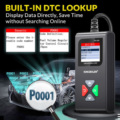 KINGBOLEN YA100 OBD2 Car Engine Fault Diagnosis Tool, YA100