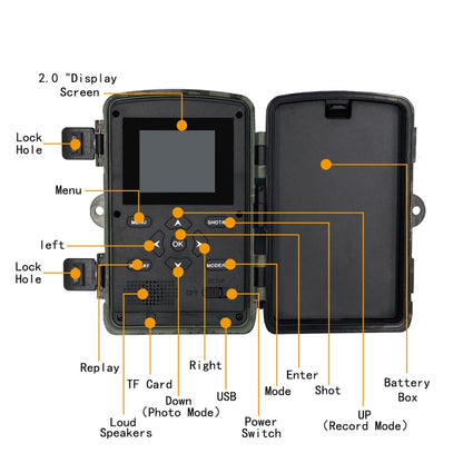PR4000 2 inch LCD Screen 4K Infrared Night Vision Wild Animal Hunting Tracking Camera, PR4000