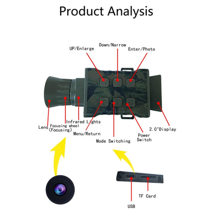 NV3000 Outdoor Hunting 4K HD Monocular Digital Night Vision Device, NV3000 (Camouflage), NV3000 (Black)