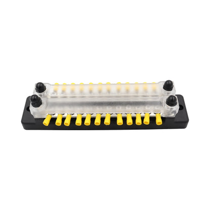 CP-3025 150A 12-48V RV Yacht Double-row 12-way Busbar with 28pcs Terminals, CP-3025