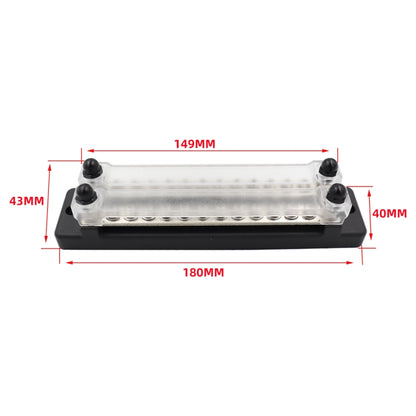 CP-3025 150A 12-48V RV Yacht Double-row 12-way Busbar with 28pcs Terminals, CP-3025