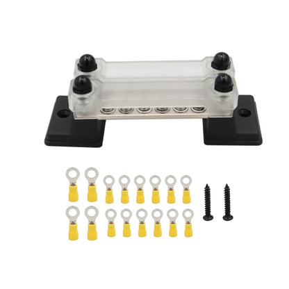 CP-3052 150A 12-48V RV Yacht Double-row 6-way Busbar with 16pcs Terminals, CP-3052