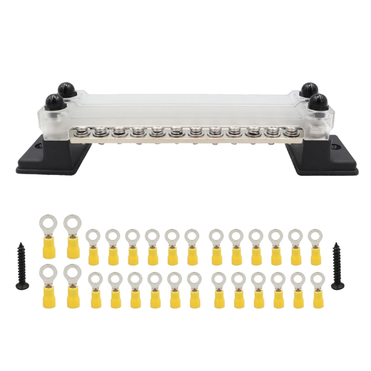 CP-3053 150A 12-48V RV Yacht Double-row 12-way Busbar with 28pcs Terminals, CP-3053