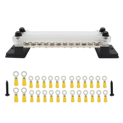 CP-3053 150A 12-48V RV Yacht Double-row 12-way Busbar with 28pcs Terminals, CP-3053
