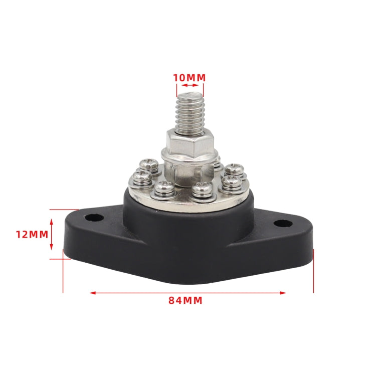 3/8 inch M10 RV Yacht 8-way Terminal Stud with 2 M5x20 Screws + 16pcs Terminals, CP-3065, CP-3066