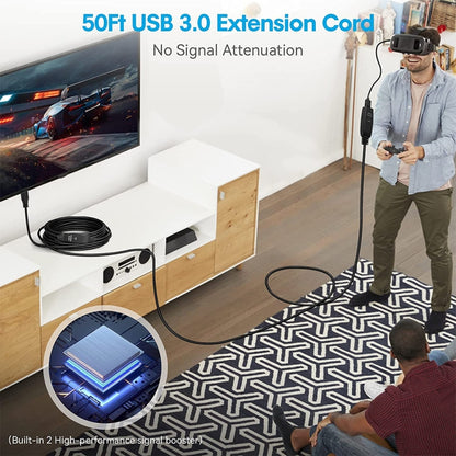 USB 3.0 Male to Female Data Sync Super Speed Extension Cable, Length:15m, 15m