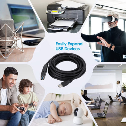 USB 3.0 Male to Female Data Sync Super Speed Extension Cable, Length:15m, 15m