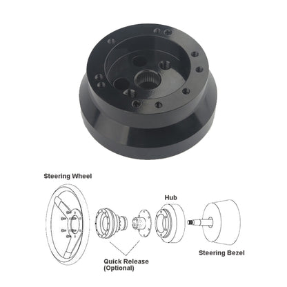 5 & 6 Hole Steering Wheel Polished Hub Adapter, Type A, Type B