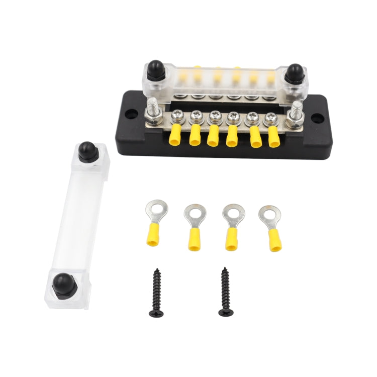 CP-3114 1 Pair 150A 12-48V RV Yacht Double-row 6-way Busbar with 32pcs Terminals, CP-3114
