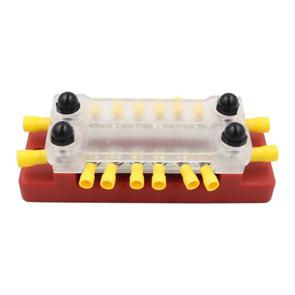 CP-3114 1 Pair 150A 12-48V RV Yacht Double-row 6-way Busbar with 32pcs Terminals, CP-3114