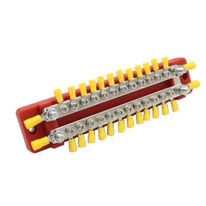 CP-3115 1 Pair 150A 12-48V RV Yacht Double-row 12-way Busbar with 56pcs Terminals, CP-3115