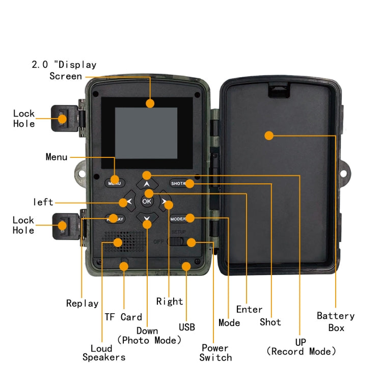 PR5000 2 Inch LCD Screen 1080P WiFi Infrared Night Vision Wildlife Hunting Tracking Camera, PR5000