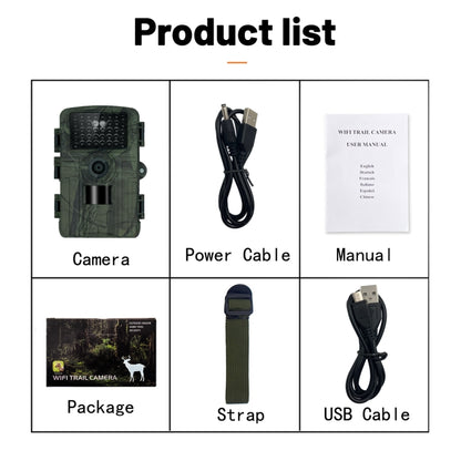 PR5000 2 Inch LCD Screen 1080P WiFi Infrared Night Vision Wildlife Hunting Tracking Camera, PR5000