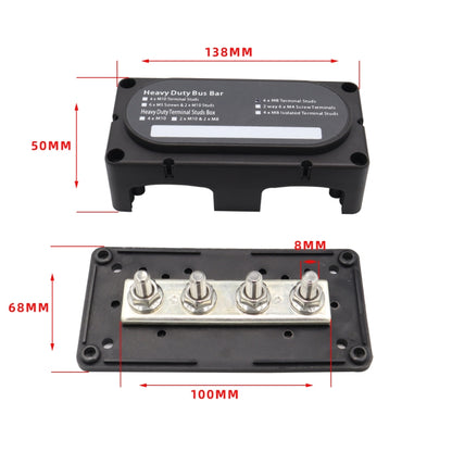 CP-3089-01 300A 48V 4-way M8 Terminal Busbar, CP-3089-01, CP-3089-02