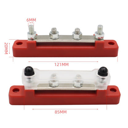 CP-3118 150A 12-48V RV Yacht Single-row 2-way Busbar with 4pcs Terminals, CP-3118, CP-3119
