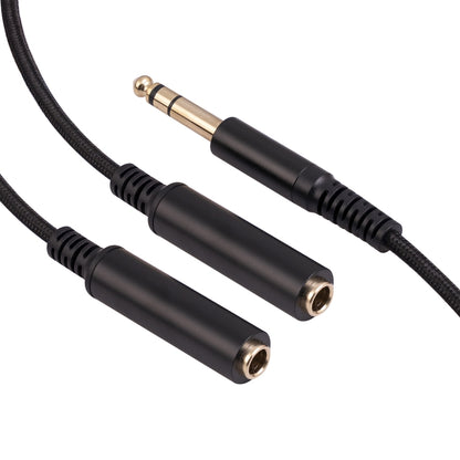 3718 6.35mm Male to Dual Female 1/4 TRS Stereo Audio Cable, Length: 30cm, 6.35mm M to 2 x F 30cm