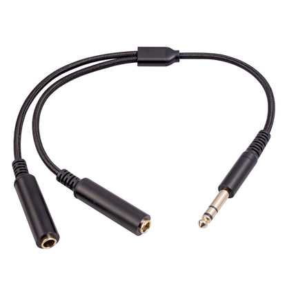 3718 6.35mm Male to Dual Female 1/4 TRS Stereo Audio Cable, Length: 30cm, 6.35mm M to 2 x F 30cm