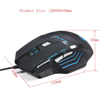 HXSJ A868 7-Keys Colorful Luminous Wired Mouse with Fire Button, A868