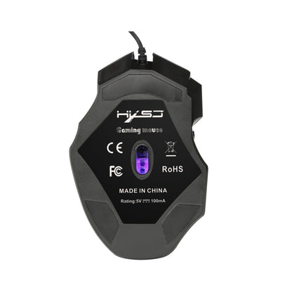 HXSJ A868 7-Keys Colorful Luminous Wired Mouse with Fire Button, A868