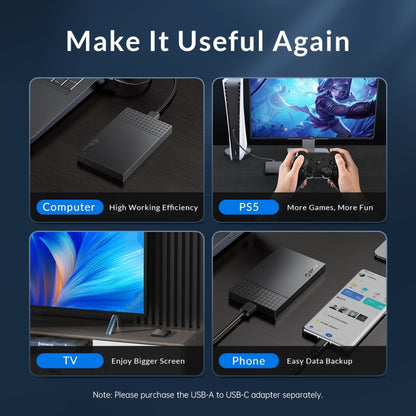 ORICO ORICO-2526U3-V1 2.5 inch USB 3.0 Micro-B Hard Drive Enclosure External Storage Case, Micro-B