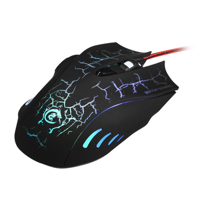 HXSJ A888B 6-keys Crackle Colorful Lighting Wired Gaming Mouse, A888B White