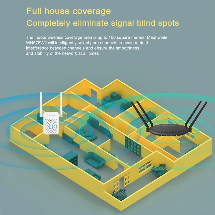Wavlink WN578W2 300Mbps 2.4GHz WiFi Extender Repeater Home Wireless Signal Amplifier, WN578W2