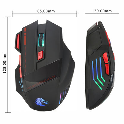 HXSJ A907 7 Keys Colorful Luminous 7D Wired Gaming Mouse, A907 Black